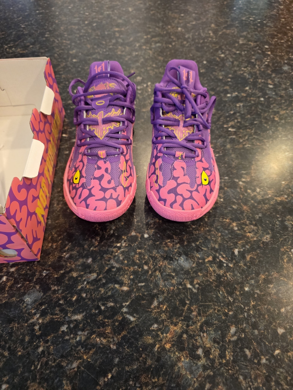 Puma Kids Purple and Pink Patterned Sneakers